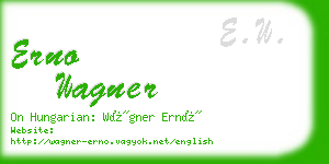 erno wagner business card